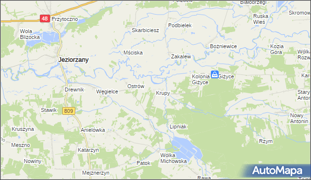 mapa Krupy gmina Michów, Krupy gmina Michów na mapie Targeo