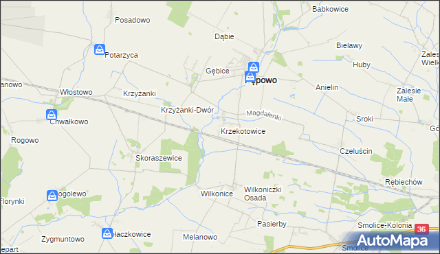 mapa Krzekotowice, Krzekotowice na mapie Targeo