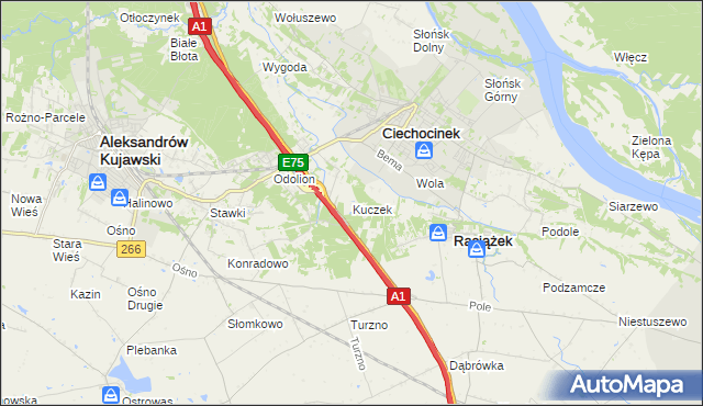 mapa Kuczek, Kuczek na mapie Targeo