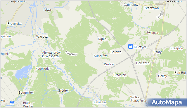 mapa Kuczków gmina Secemin, Kuczków gmina Secemin na mapie Targeo