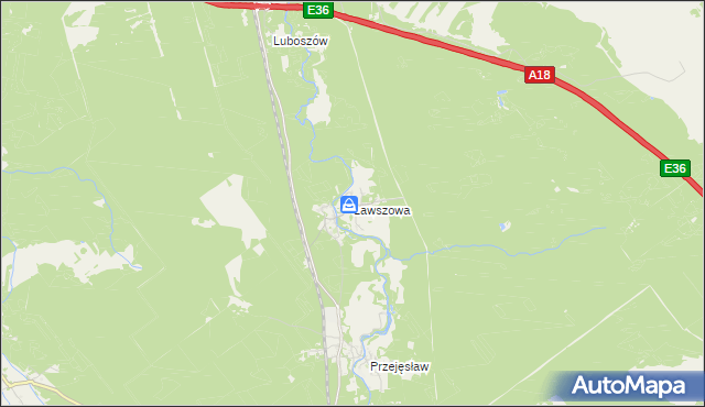 mapa Ławszowa, Ławszowa na mapie Targeo