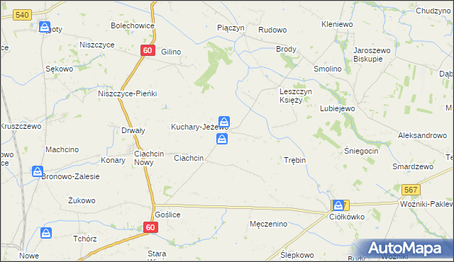 mapa Leszczyn Szlachecki, Leszczyn Szlachecki na mapie Targeo