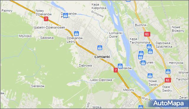 mapa Łomianki, Łomianki na mapie Targeo