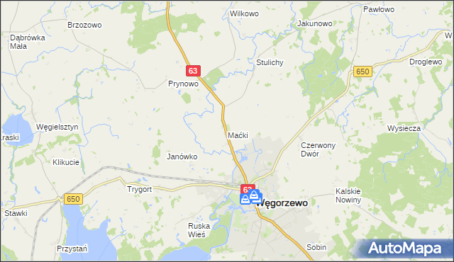 mapa Maćki, Maćki na mapie Targeo