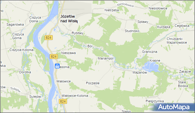 mapa Mariampol gmina Józefów nad Wisłą, Mariampol gmina Józefów nad Wisłą na mapie Targeo
