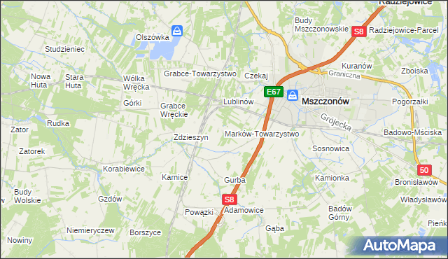 mapa Marków-Towarzystwo, Marków-Towarzystwo na mapie Targeo