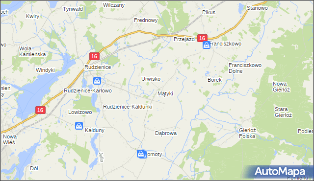 mapa Mątyki, Mątyki na mapie Targeo