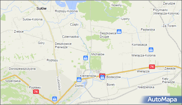 mapa Michalów gmina Sułów, Michalów gmina Sułów na mapie Targeo