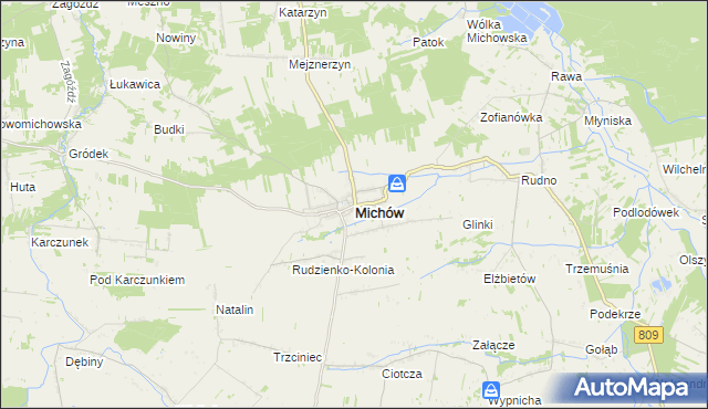 mapa Michów powiat lubartowski, Michów powiat lubartowski na mapie Targeo