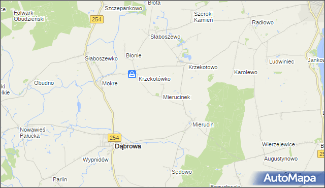 mapa Mierucinek, Mierucinek na mapie Targeo