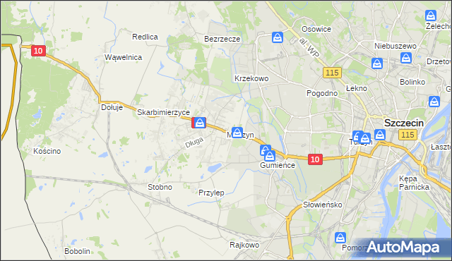 mapa Mierzyn gmina Dobra (Szczecińska), Mierzyn gmina Dobra (Szczecińska) na mapie Targeo