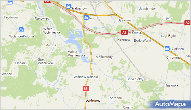 mapa Mościbrody, Mościbrody na mapie Targeo