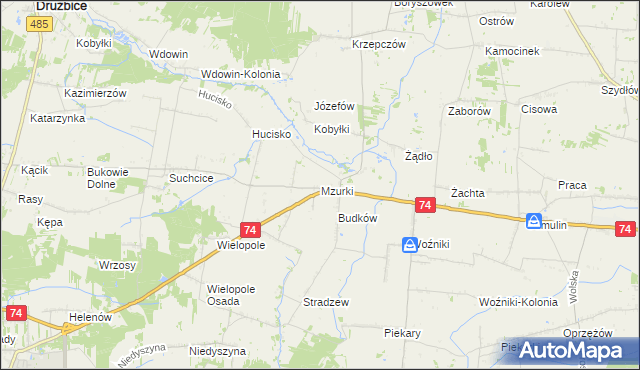 mapa Mzurki, Mzurki na mapie Targeo