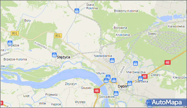 mapa Nadwiślanka, Nadwiślanka na mapie Targeo