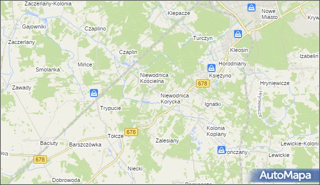 mapa Niewodnica Korycka, Niewodnica Korycka na mapie Targeo
