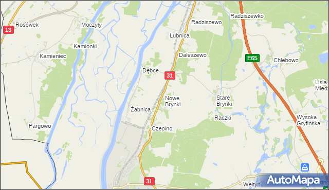 mapa Nowe Brynki, Nowe Brynki na mapie Targeo