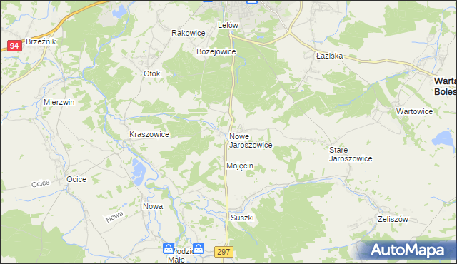 mapa Nowe Jaroszowice, Nowe Jaroszowice na mapie Targeo