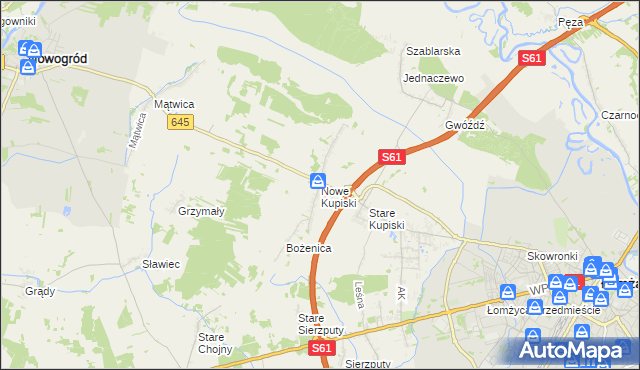 mapa Nowe Kupiski, Nowe Kupiski na mapie Targeo