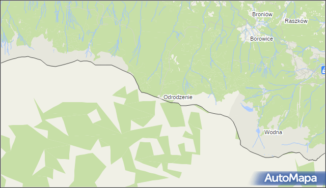 mapa Odrodzenie gmina Podgórzyn, Odrodzenie gmina Podgórzyn na mapie Targeo