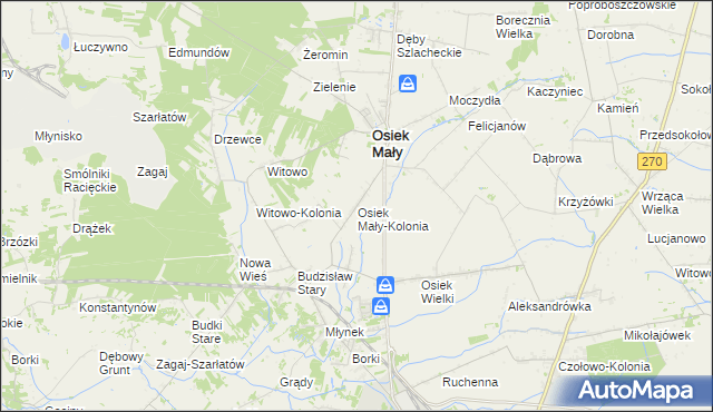 mapa Osiek Mały-Kolonia, Osiek Mały-Kolonia na mapie Targeo