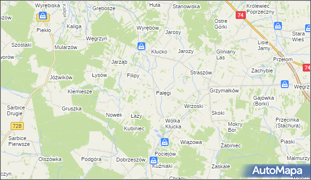 mapa Pałęgi, Pałęgi na mapie Targeo
