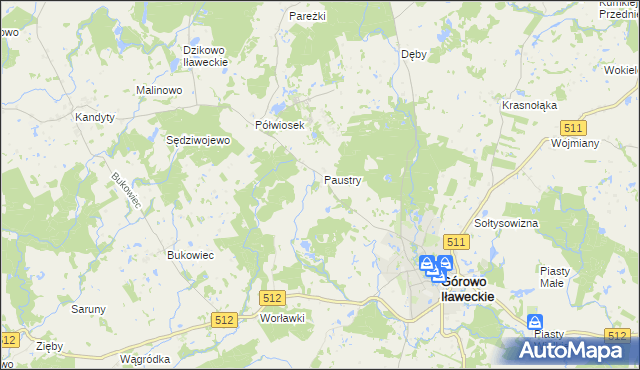 mapa Paustry Osada, Paustry Osada na mapie Targeo