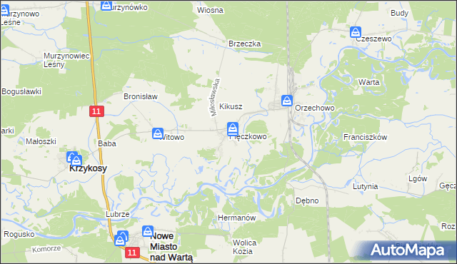 mapa Pięczkowo, Pięczkowo na mapie Targeo