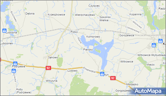 mapa Piersko, Piersko na mapie Targeo
