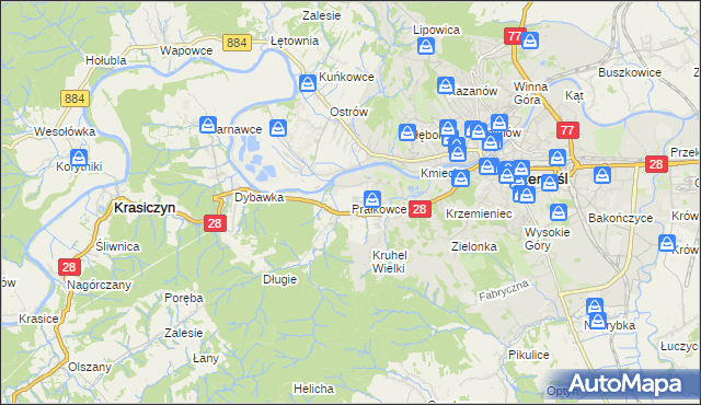 mapa Prałkowce, Prałkowce na mapie Targeo