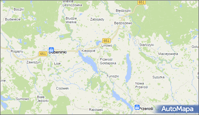 mapa Przerośl Gołdapska, Przerośl Gołdapska na mapie Targeo
