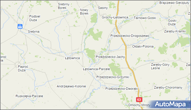 mapa Przeździecko-Jachy, Przeździecko-Jachy na mapie Targeo