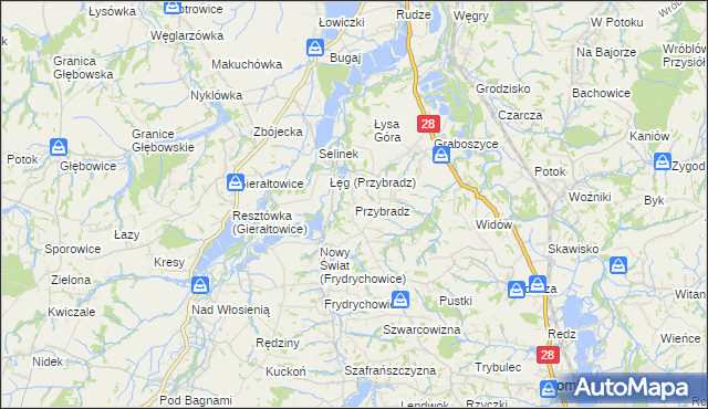 mapa Przybradz, Przybradz na mapie Targeo