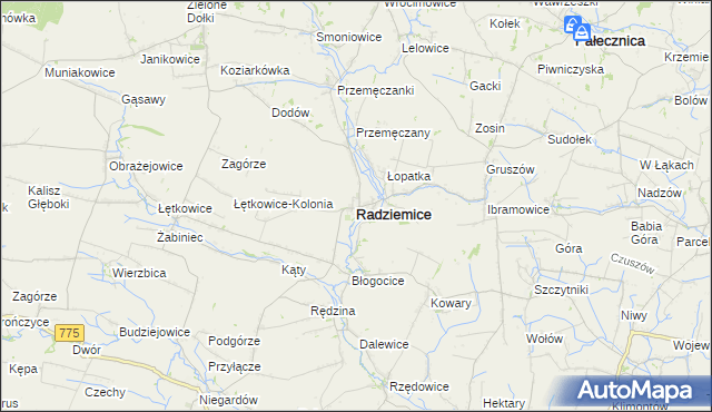 mapa Radziemice, Radziemice na mapie Targeo