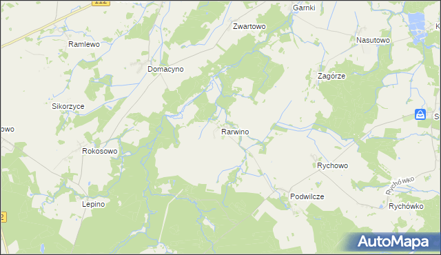 mapa Rarwino gmina Białogard, Rarwino gmina Białogard na mapie Targeo