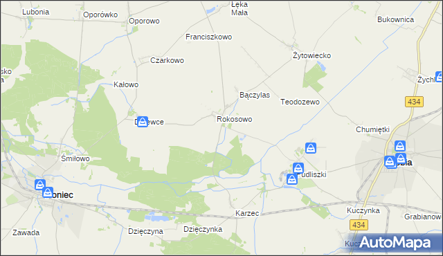 mapa Rokosowo Osada, Rokosowo Osada na mapie Targeo