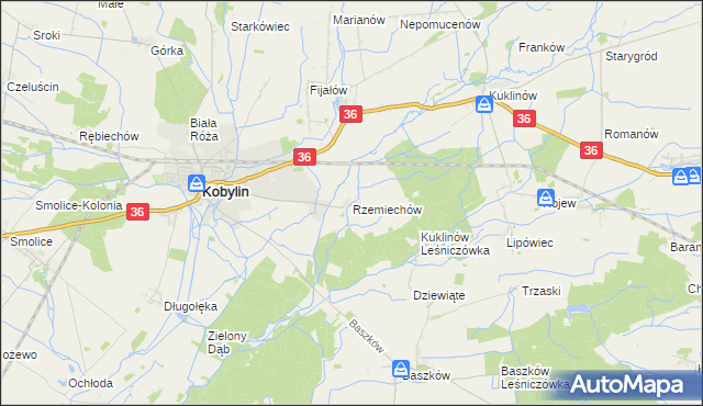 mapa Rzemiechów, Rzemiechów na mapie Targeo