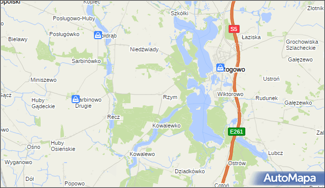 mapa Rzym gmina Rogowo, Rzym gmina Rogowo na mapie Targeo