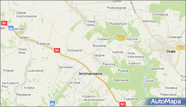 mapa Sąspów, Sąspów na mapie Targeo