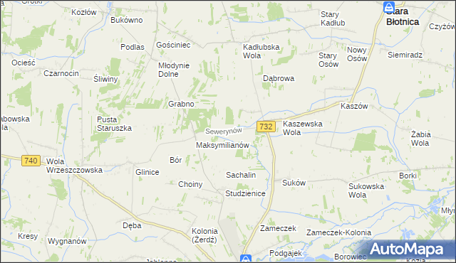 mapa Sewerynów gmina Przytyk, Sewerynów gmina Przytyk na mapie Targeo