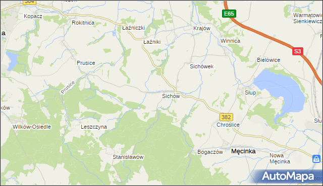 mapa Sichów, Sichów na mapie Targeo