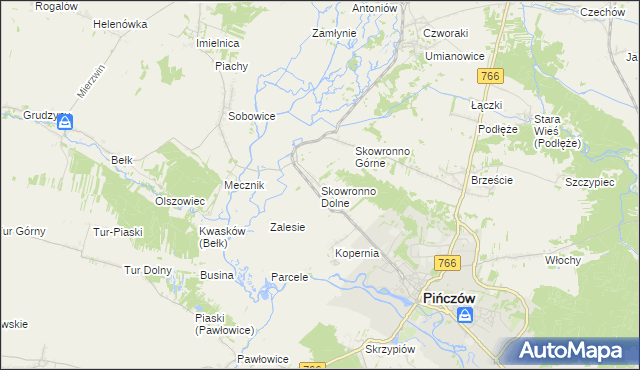 mapa Skowronno Dolne, Skowronno Dolne na mapie Targeo