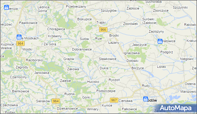 mapa Sławkowice, Sławkowice na mapie Targeo