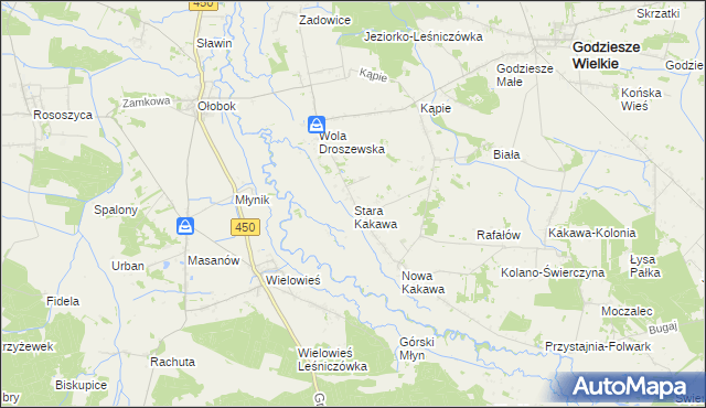 mapa Stara Kakawa, Stara Kakawa na mapie Targeo
