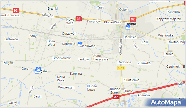 mapa Stare Faszczyce, Stare Faszczyce na mapie Targeo