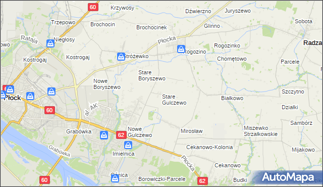 mapa Stare Gulczewo, Stare Gulczewo na mapie Targeo