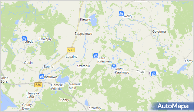 mapa Stare Kawkowo, Stare Kawkowo na mapie Targeo