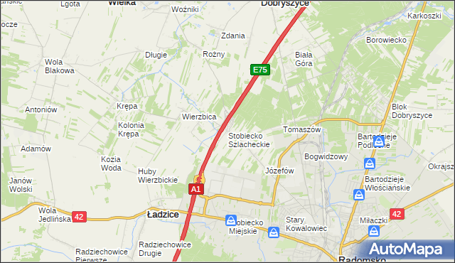 mapa Stobiecko Szlacheckie, Stobiecko Szlacheckie na mapie Targeo