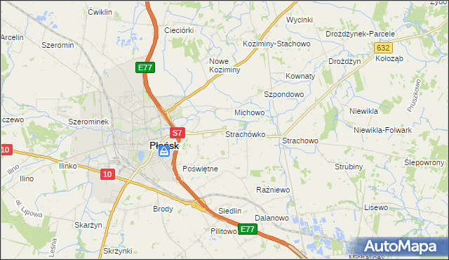 mapa Strachówko, Strachówko na mapie Targeo