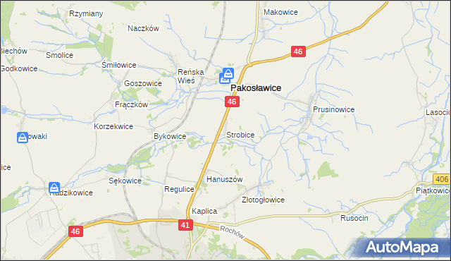 mapa Strobice, Strobice na mapie Targeo