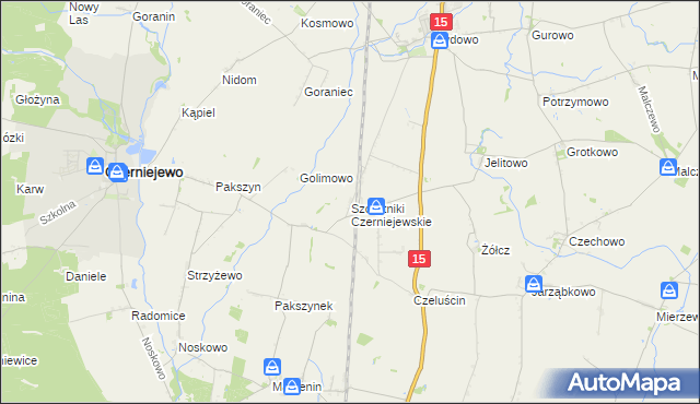 mapa Szczytniki Czerniejewskie, Szczytniki Czerniejewskie na mapie Targeo